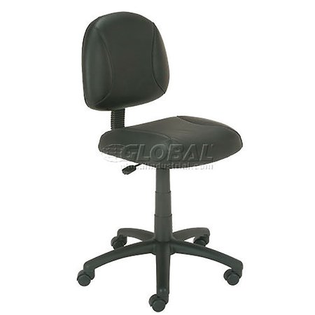 GLOBAL INDUSTRIAL Task Chair, Leather, Black 506823